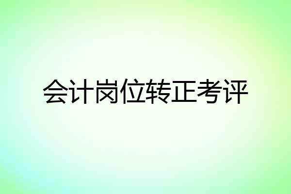 会计岗位转正考评