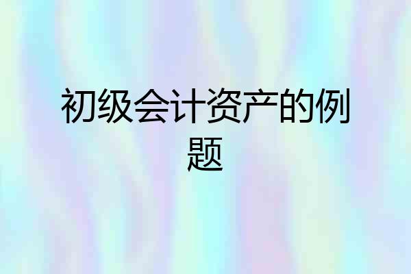 初级会计资产的例题