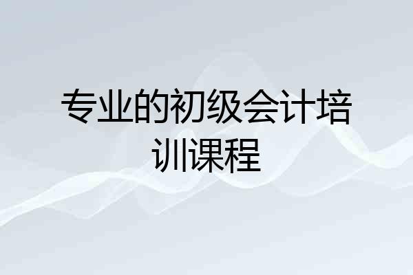 专业的初级会计培训课程