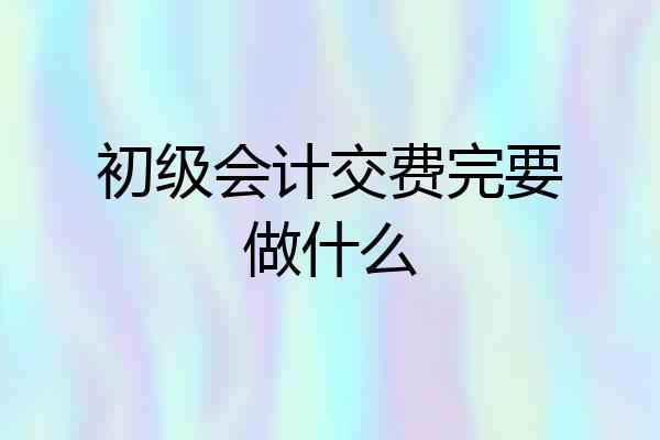 初级会计交费完要做什么
