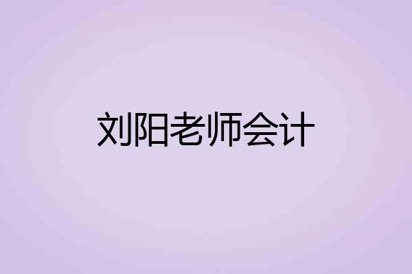 刘阳老师会计