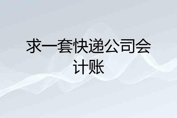 求一套快递公司会计账