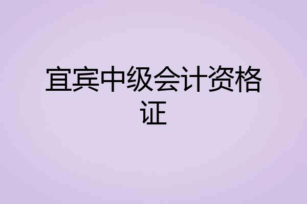 宜宾中级会计资格证