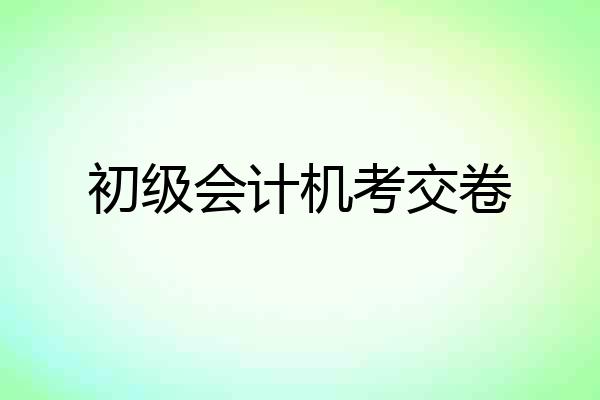 初级会计机考交卷