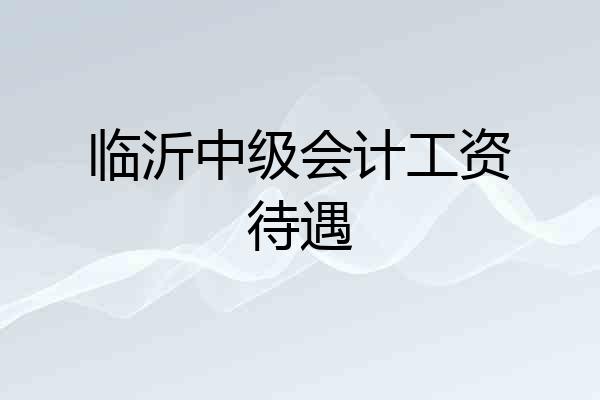 临沂中级会计工资待遇