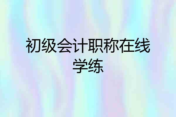 初级会计职称在线学练