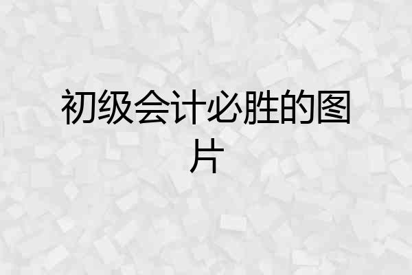初级会计必胜的图片