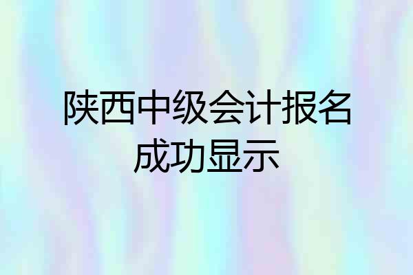 陕西中级会计报名成功显示