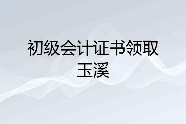 初级会计证书领取玉溪