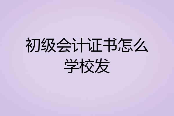 初级会计证书怎么学校发