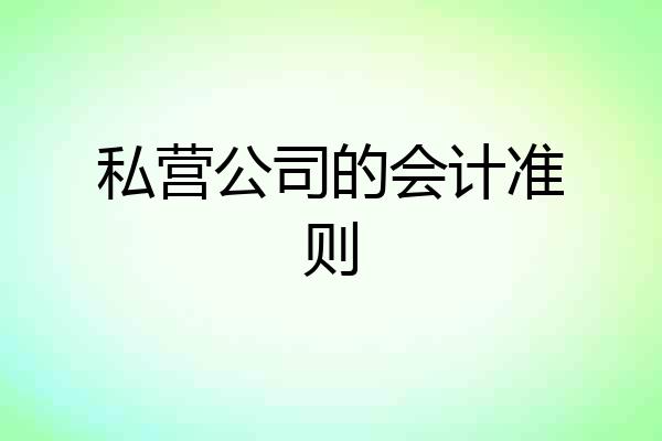 私营公司的会计准则
