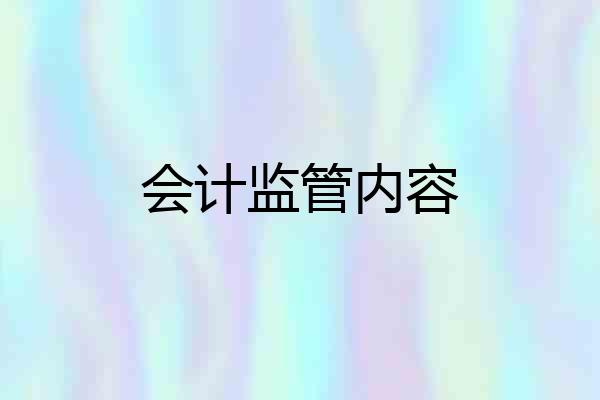 会计监管内容