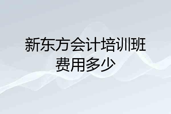 新东方会计培训班费用多少