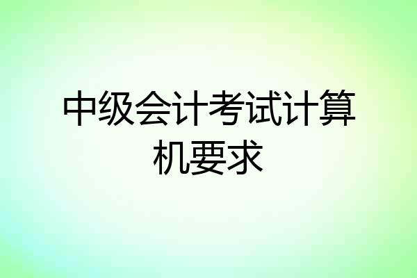 中级会计考试计算机要求