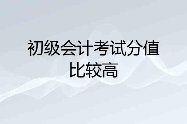 初级会计考试分值比较高