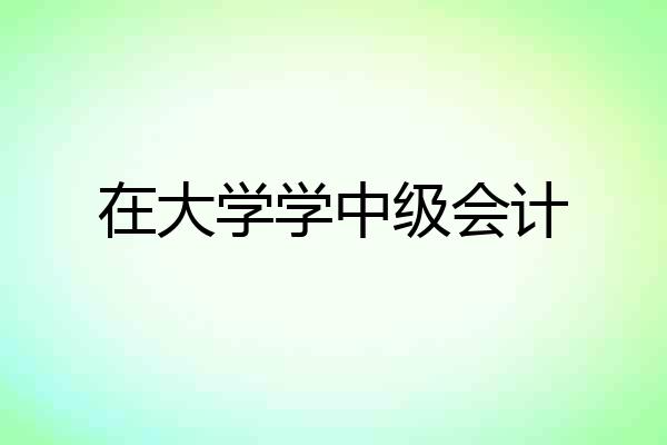 在大学学中级会计
