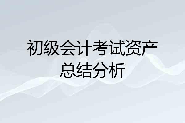 初级会计考试资产总结分析