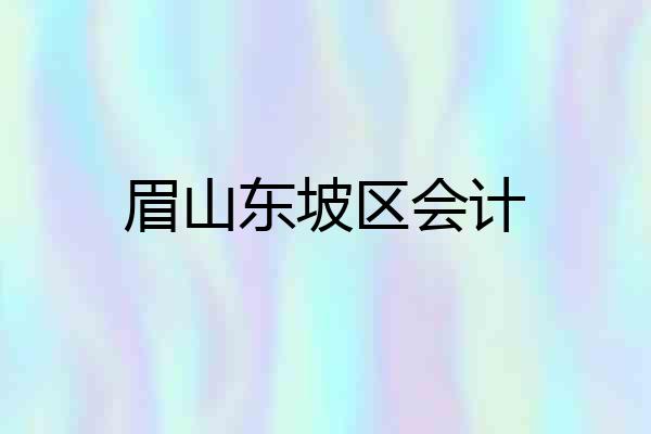 眉山东坡区会计