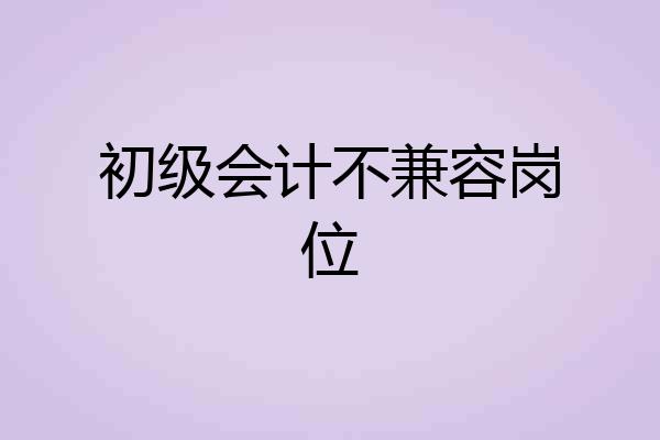 初级会计不兼容岗位