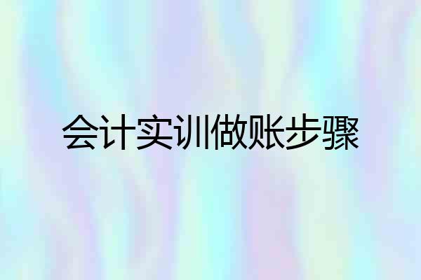 会计实训做账步骤