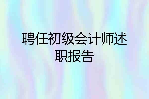 聘任初级会计师述职报告