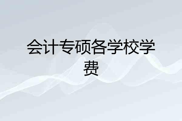会计专硕各学校学费