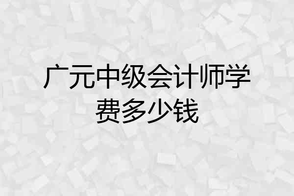 广元中级会计师学费多少钱