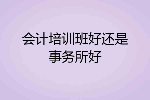 会计培训班好还是事务所好