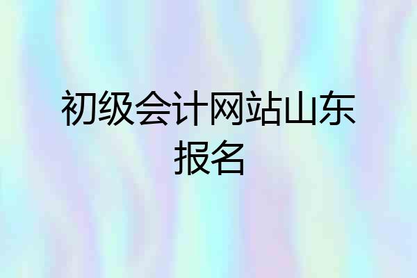 初级会计网站山东报名