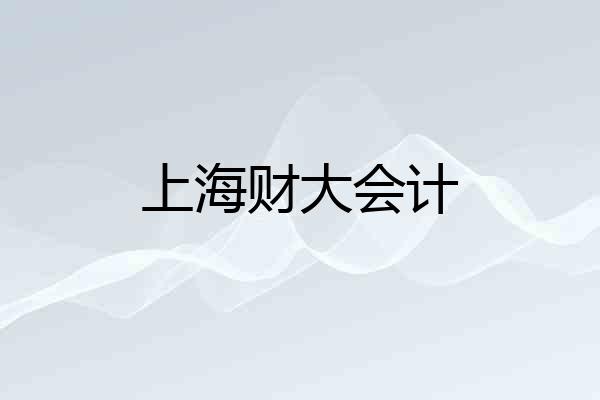 上海财大会计