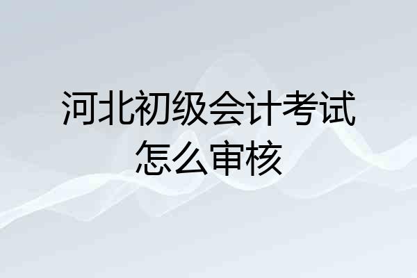 河北初级会计考试怎么审核
