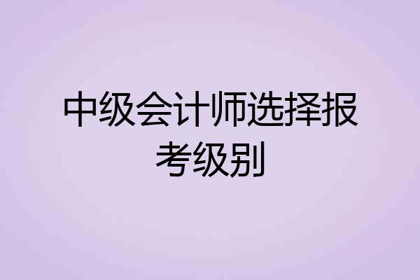中级会计师选择报考级别