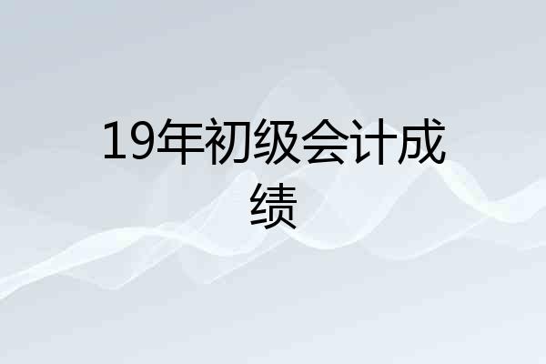 19年初级会计成绩