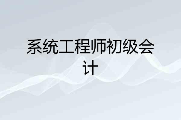 系统工程师初级会计