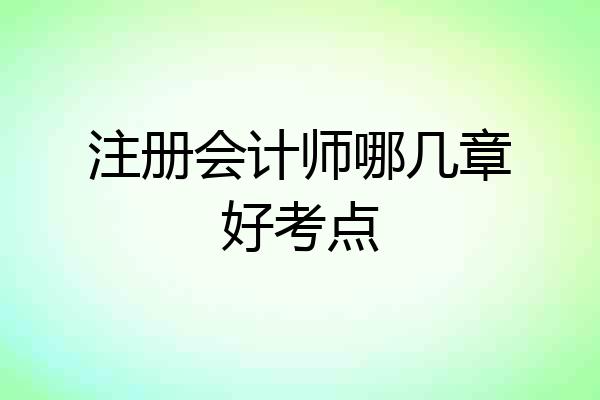 注册会计师哪几章好考点