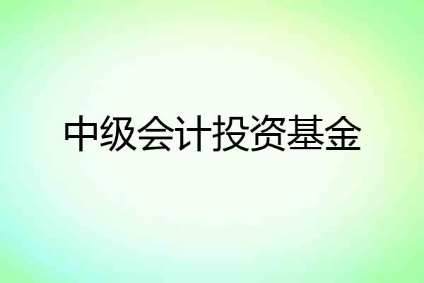 中级会计投资基金