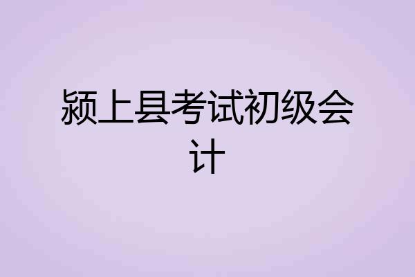 颍上县考试初级会计