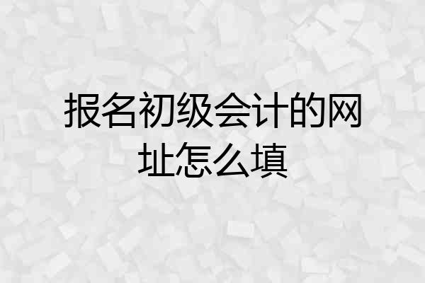 报名初级会计的网址怎么填