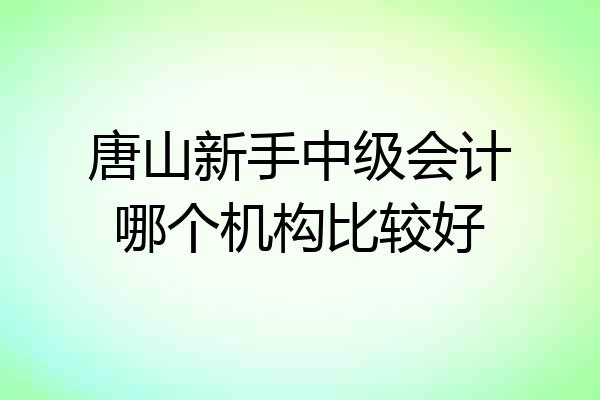 唐山新手中级会计哪个机构比较好