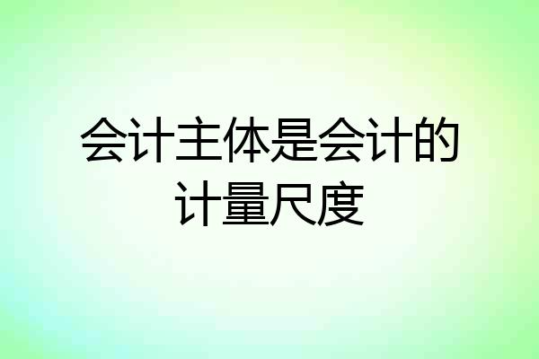 会计主体是会计的计量尺度