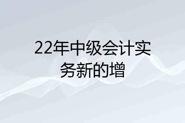 22年中级会计实务新的增