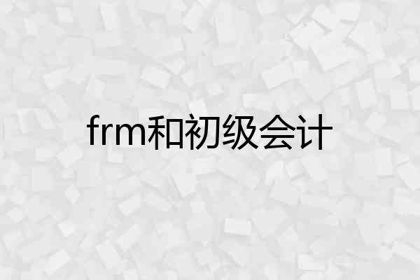 frm和初级会计