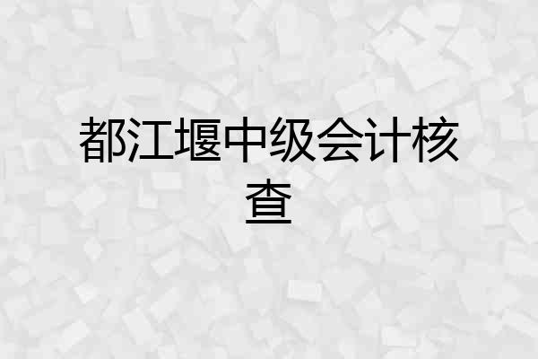 都江堰中级会计核查