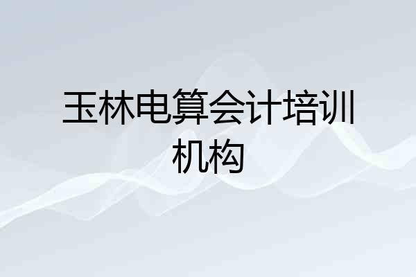 玉林电算会计培训机构
