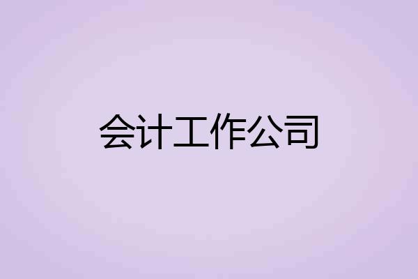 会计工作公司