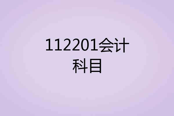 112201会计科目