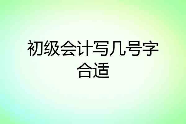 初级会计写几号字合适