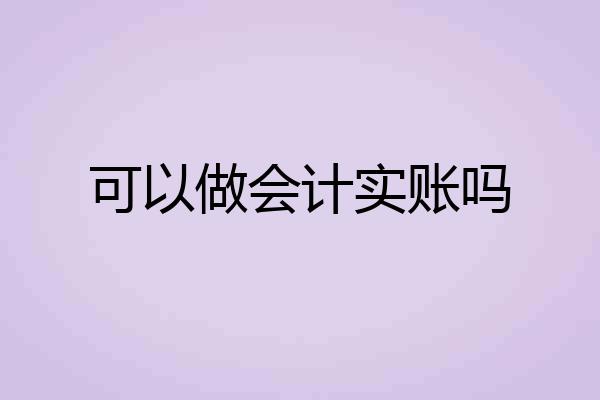 可以做会计实账吗