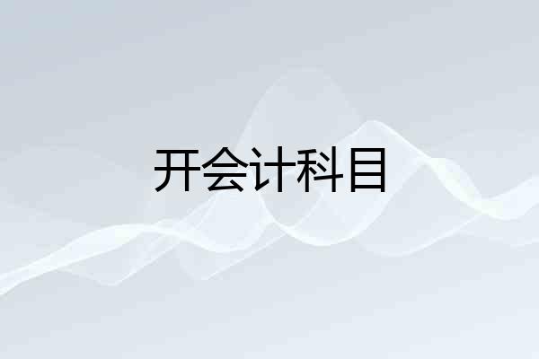 开会计科目