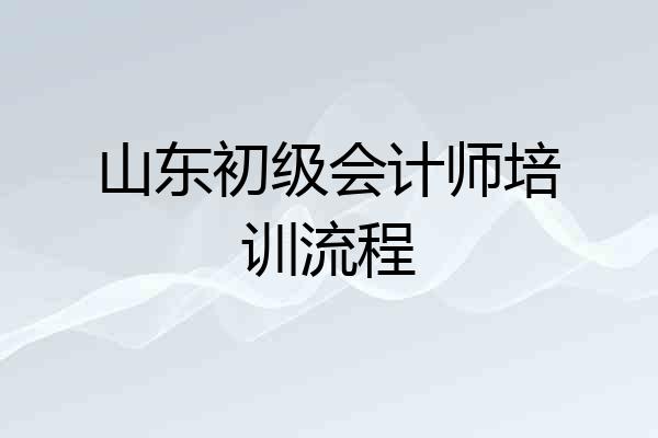 山东初级会计师培训流程